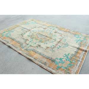 Vintage Turkish Large Rug 5.9x8.7 ft (179x265 cm), <b>Yellow</b> Moroccan Rug - Product Image 2
