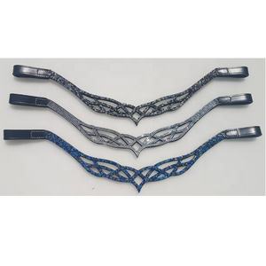 Personalizable Suave Acolchado Softy Diseño CUERO BLING Horse Brow Band Premium Horse Products con Cristales - Product Image 4