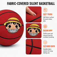 Ballon de basketball silencieux en mousse PU de 29,5 pouces (taille 7) avec revêtement en tissu, toucher doux, faible bruit, pour jeu en intérieur, motif logo personnalisé, approvisionnement en gros