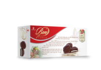 OEM Gâteau aux crèmes de guimauves au chocolat au cacao enrobé de sucre roux 168g, en vrac, durée de conservation 12 mois, Biscuits du Vietnam, Boîte/Sac, Doux