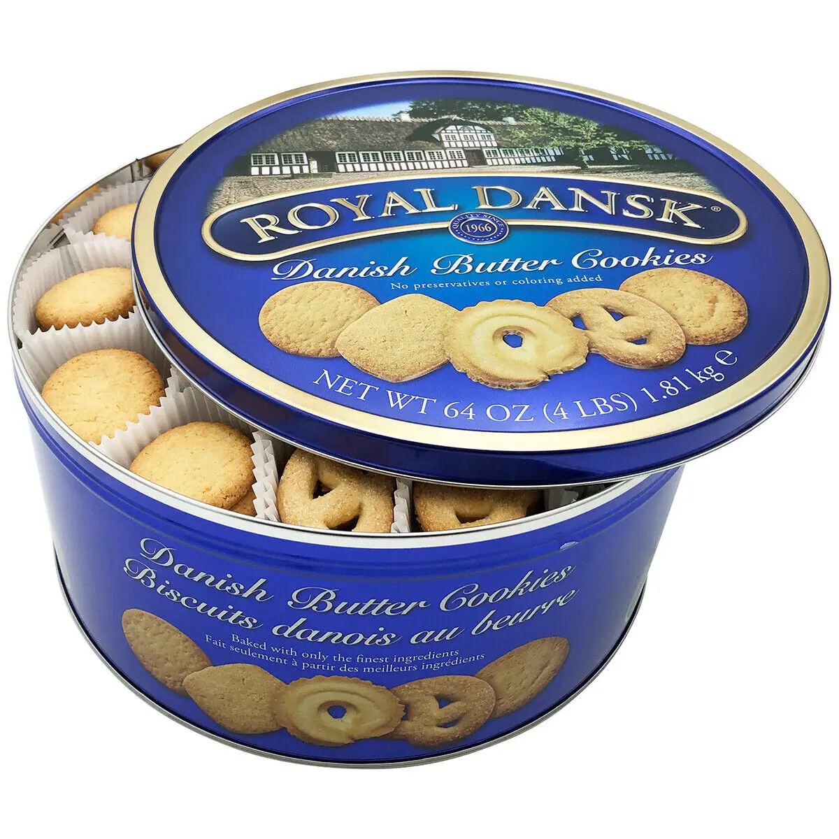 Royal Dansk danimarka tereyağlı kurabiyeler-12 ons teneke (4'lü paket)/Royal Dansk danimarka tereyağlı kurabiyeler 24 Oz. (1.5 Lb) 681 gram