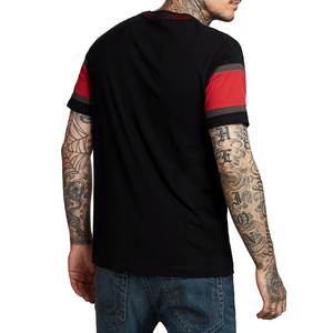 เสื้อยืดแขนสั้นใส่สบายสำหรับผู้ชาย2025เสื้อยืด100% ผ้าฝ้ายโพลีเอสเตอร์สีตัดกัน - Product Image 2