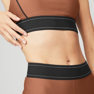 Ensemble de yoga pour femmes en nylon et élasthanne sans couture, taille élastique, séchage rapide, respirant, logo personnalisé sur le devant, 2 pièces, entraînement, fitness - Product Image 5