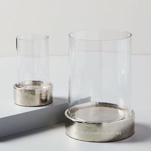 Nuevos candelabros decorativos para huracanes, Metal duradero/vidrio, para el hogar Decoración de mesa, soporte plateado para huracanes - Product Image 5