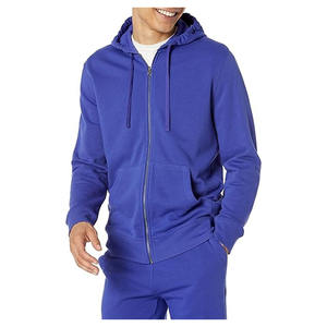 Men hoodie and sweatshirt knitted fabric long sleeve custom logo and printing <b>design</b> zipper and drawstring hoodie and sweatshirt - Product Image 4