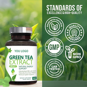 1000mg tăng cường trao đổi chất chiết xuất trà xanh cho người lớn chiết xuất trà xanh mới EGCG l-tirosina 60% L theanin - Product Image 2