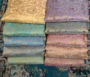 Tissu tissé Jacquard en soie brocart 100% de luxe de haute qualité pour robes tapisserie d'ameublement tenue traditionnelle - Product Image 6