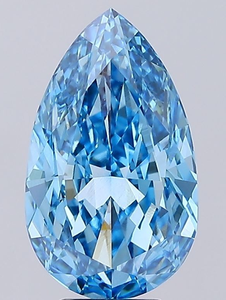 Pera 6.84ct Fancy Vivid Blue VVS2 Fabricación de joyas de diamantes cultivados en laboratorio Diamante CVD - Product Image 3