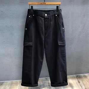 กางเกงคาร์โก้เอวกลางสำหรับผู้หญิง ผ้าฝ้าย 100% ซิปหน้า กางเกงวอร์มฤดูหนาว ผ้าไม่เป็นขุย สไตล์ลำลอง - Product Image 4