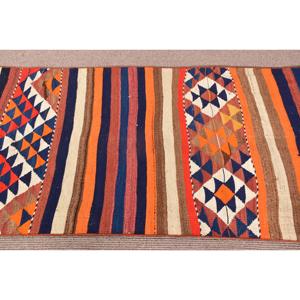 Alfombra Turca de 2.6x10.3 pies, Alfombra Vintage Azul con Diseño Paisley - Product Image 4