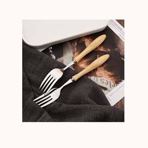 Ensemble de couverts en acier inoxydable de conception royale ensemble de couverts poli miroir argenté avec poignée en bois de concepteur cuillère couverts fourchettes - Product Image 1