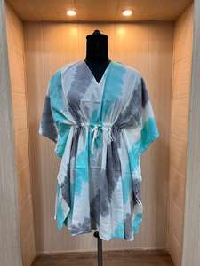 Robe kaftan en coton tie-dye de haute qualité pour femmes, idéale pour l'été - Product Image 3