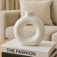 Vase en céramique émaillée brillante fait main, écologique, résistant aux rayures, style minimaliste moderne, décoration de mariage pour la table de salon