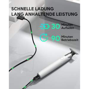 Rasoir électrique 12-en-1 pour hommes et femmes, tête de coupe réglable unisexe, tondeuse intégrée pour poils du nez, IPX7, alimenté par batterie - Product Image 4
