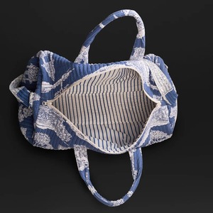 Bolsa de Viaje Deportiva Informal de Lujo Indigo, Acolchada, de Gran Capacidad, de Tela de Algodón, con Cierre de Cremallera, de Alta Calidad - Product Image 3