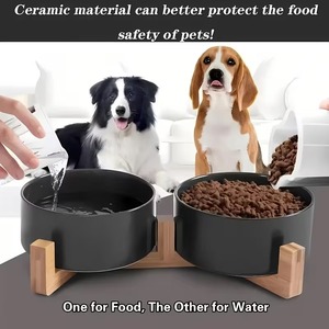 Comederos y Bebederos Dobles Elevados para Gatos FT05 de Cerámica con Soporte de Bambú Sólido para una Alimentación Interior Higiénica - Product Image 5