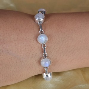 Amazing <b>Rainbow</b> Moonstone <b>Bracelet</b> for Girls Handmade Jewelry Supply 925 Sterling Silver <b>Bracelet</b> Designer <b>Bracelet</b> for Women - Product Image 2