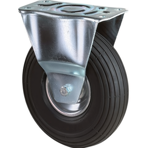 Rueda Neumática de 200 mm con Capacidad de Carga de 75 kg, Perfil Ranurado Galvanizado, Placa de Montaje Giratoria para Industria General - Product Image 3