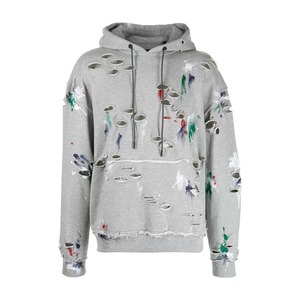Service OEM Sweats à capuche vieillis à l'acide pour hommes Prix de gros Style de rue Sweats à capuche déchirés pour hommes - Product Image 5