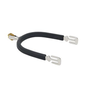 Vástago abierto rectangular cónico para caballeros de alta calidad, espuelas de seguridad lisas de acero inoxidable con productos para caballos cubiertos de goma - Product Image 5