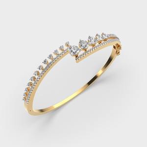 กำไลข้อมือแบบเปิดทรงมงกุฎประดับเพชรเลี้ยงในห้องปฏิบัติการ  ทำจากเงินแท้ 925 - Product Image 6