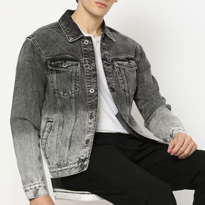 Qualité supérieure Élégant Conçu Hommes Vêtements D'hiver Jeans Veste À Manches Longues Bouton Up Manchette Patches Attaché Hommes Denim Veste - Product Image 1