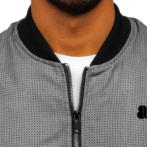 Chaqueta Bomber para Hombre con Logotipo Estampado de Otoño, Cierre Completo, Precio Bajo, Color Sólido, Estilo Urbano, Secado Rápido y Transpirable - Product Image 5