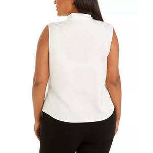 Top Senza Maniche Stampato con Fiocco sul Collo per Donna Taglie Forti Calvin Klein Bianco 2XL - Blusa Elegante - Product Image 2