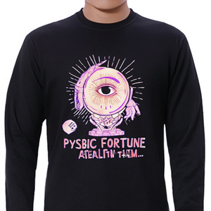 T-shirt a maniche lunghe con design a occhio di cristallo, tema psichico da oracolo - Product Image 2