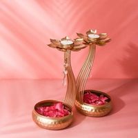 Urli en métal moderne de luxe, bol décoratif pour fleurs flottantes, centre de table, décoration pour la maison et les mariages, décoration pour les festivals indiens