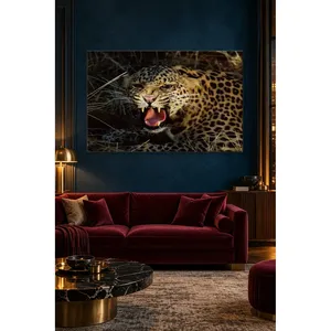 Fida, le léopard grondant dans l'herbe sèche, impression sur toile - Product Image 4