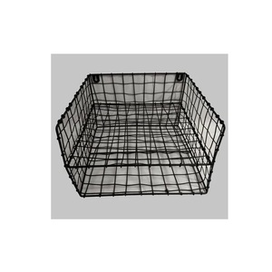 Black Metal <b>Wall</b> <b>Basket</b> <b>for</b> Home <b>Storages</b> Custom Size Iron Wrought <b>Storages</b> <b>Basket</b> with Powder Coating <b>for</b> Wholesale - Product Image 1
