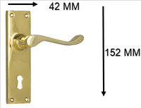 Ensemble de poignées de porte à levier en laiton massif de style victorien, plaque de dos longue, clé squelette, serrure Euro à verrouillage de confidentialité, couleur personnalisable, 192x45mm, boîte carton SADBHI