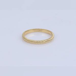 Timeless Elegance 925 Silver Gold Plated Twisted Rope Band <b>Ring</b> for Everyday Wear or Special Occasions - Product Image 1