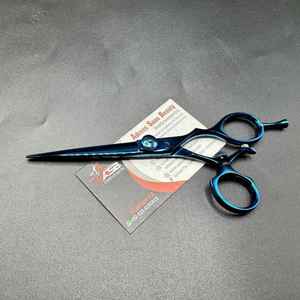6 pouces bleu japonais en acier inoxydable anneau pivotant ciseaux de barbier tranchant type de lame droite pour usage de beauté ciseaux de coiffure - Product Image 1