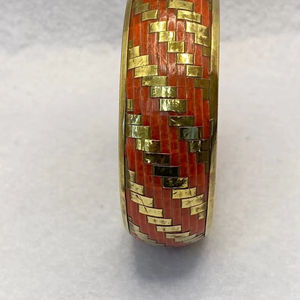 Brazalete ancho de diseñador floral de latón puro 100% hecho a mano, brazalete ajustable, Regalo para mamá - Product Image 1