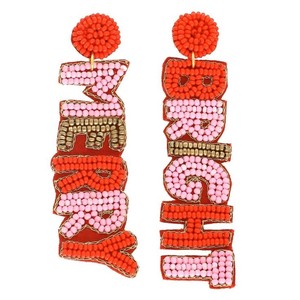 Merry Bright Collegiate Broderie perles de rocaille boucles d'oreilles perlées faites à la main pour femmes et filles Boucles d'oreilles en perles de rocaille - Product Image 1