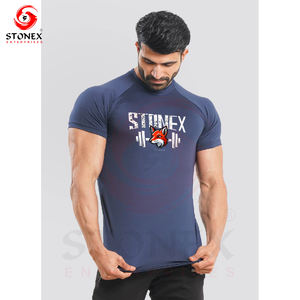 Camiseta de algodón de primera calidad para hombre, camiseta ajustada para gimnasio y Fitness, camisetas con estampado personalizado para hombre - Product Image 5