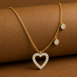 จี้เพชรทรงหัวใจเพาะเลี้ยงในห้องปฏิบัติการ สร้อยคอทองคำแท้ 14K 18K ประดับเพชรแบบลอย DEF VVS เครื่องประดับชั้นดีสำหรับผู้หญิง - Product Image 1