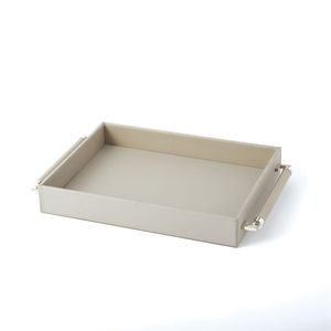 Bandeja de servicio de cuero organizacional para estante multiusos con textura elegante y base espaciosa Ideal para servir o exhibir - Product Image 4