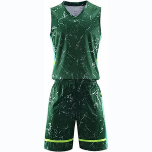 Ensemble de maillot de basket-ball en mesh personnalisé par sublimation pour hommes - Réversible Anti-UV Respirant 100% polyester Sans manches - Product Image 3