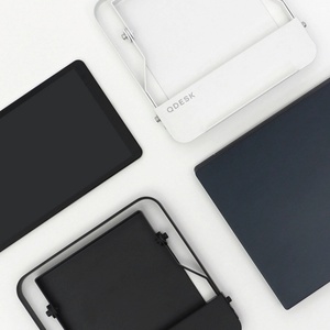 Support pour ordinateur portable en métal réglable d'origine coréenne QDESK, compatible avec iPad, blanc/noir, pour le bureau et la maison - Product Image 1