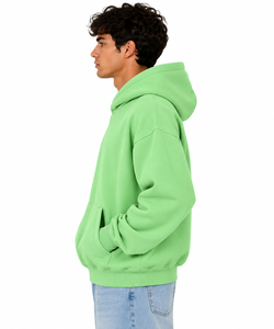 Sudadera con Capucha para Hombre, Diseño 100% Italiano, con Bolsillo, Tejido Cómodo y Resistente de 330g, para Actividades Invernales, Color Menta - Product Image 3