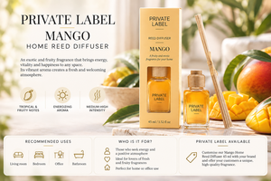 Diffuseur de parfum à la mangue en marque propre 45ml |   Parfum d'ambiance tropical et fruité |   Fabricant OEM Espagne - Product Image 3