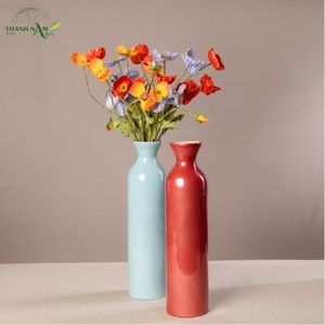 Jarrón de Mesa de Bambú Hilado con Recubrimiento de Color en Espiral, Estilo Art Deco, Hecho a Mano, Decoración Ecológica y Duradera - Product Image 1