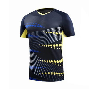 Vente en gros Ensemble de maillots de badminton tennis de table pour hommes Nom d'équipe personnalisé Kit d'uniforme d'entraînement en polyester avec technique de sublimation - Product Image 5