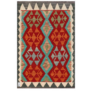 Alfombra Kilim de Maimana, Afganistán, 119 x 79 cm, Producto para Colgar en la Pared - Product Image 1