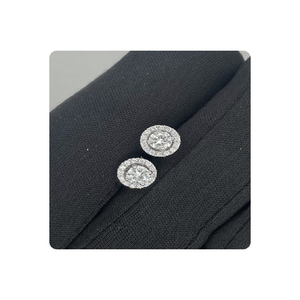 Pendientes de oro blanco de 18 quilates más vendidos con diamantes naturales de corte ovalado de 2,4 CTW para oficina y glamour nocturno directo de la India - Product Image 4