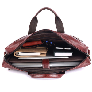 Maletín de Cuero para Portátil, Bolso de Hombro, Duradero, para Uso en Oficina, Color Rojo, Cierre con Asa - Product Image 4