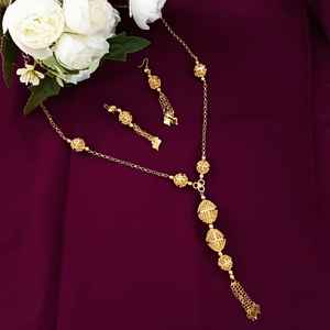 Fabrication indienne de bijoux plaqué or breloque perlée traditionnelle de Dubaï Style collier mariée indienne mode ensemble de bijoux pour les femmes - Product Image 2